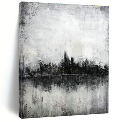 Monochrome Landscape Art for Rustic Home Library & Nature - Themed Café DLZ2054