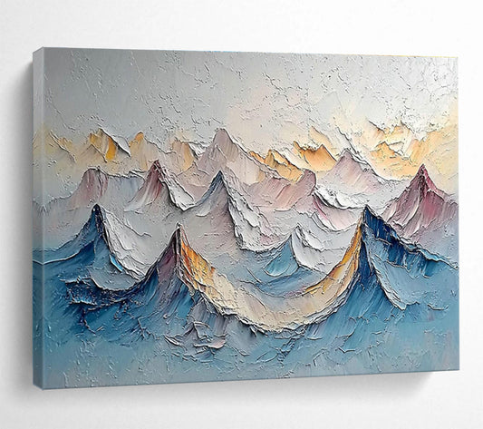 Textured Mountain Range Art for Adventure - Inspired Home Office Walls DLZ3286