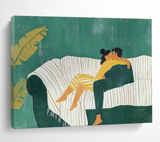 Sofa Couple Art for Romantic Bedroom Wall Decor DLZ2616