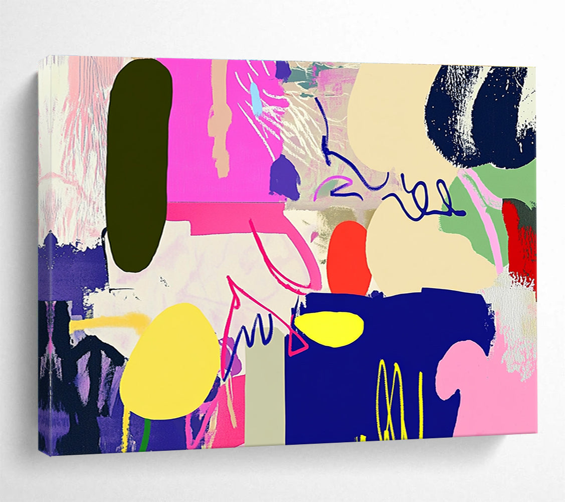 Vibrant Abstract Shapes Art for Creative Studio & Trendy Lounge SC455