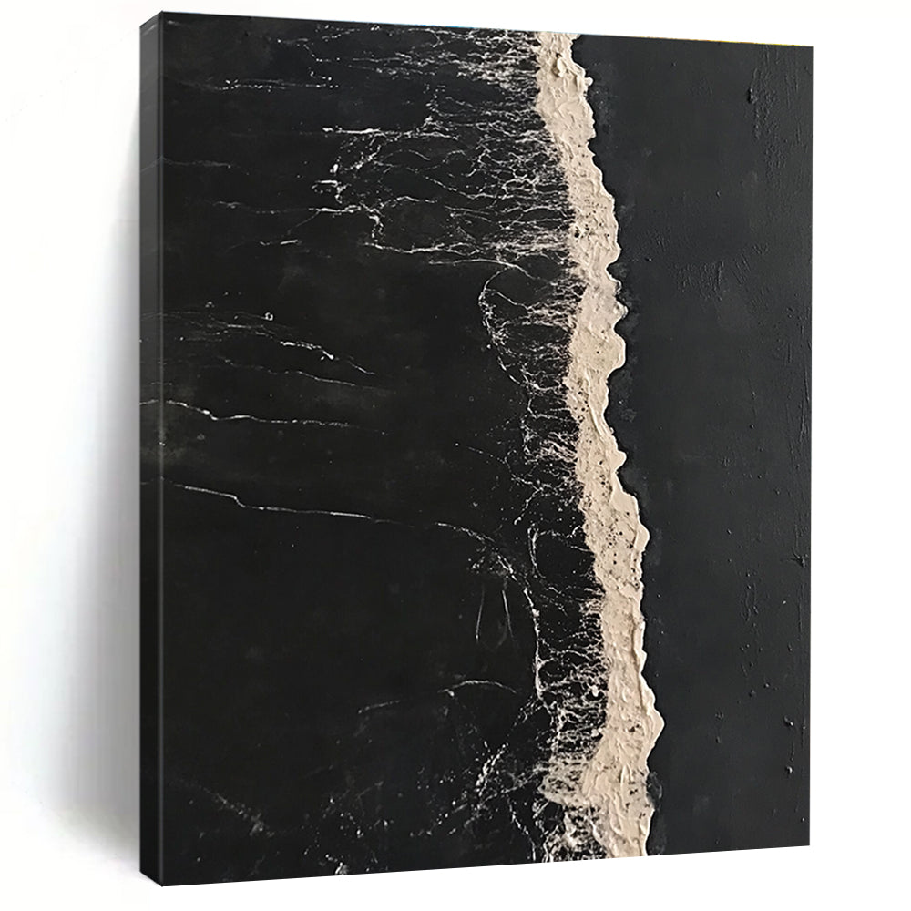 Black and White Textured Art for Minimalist Home Entryway & Contemporary Art Gallery STSC1044