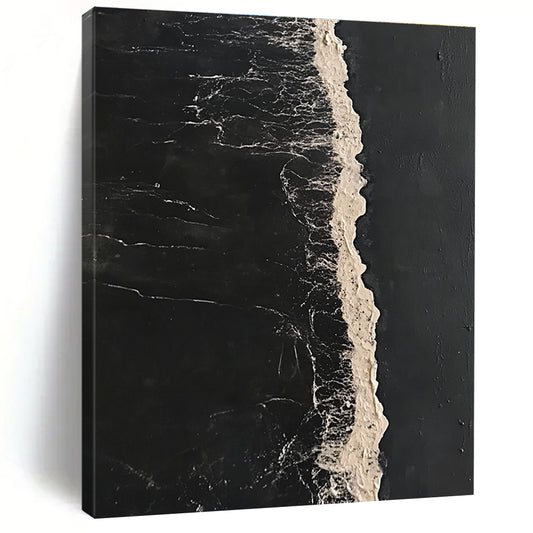 Black and White Textured Art for Minimalist Home Entryway & Contemporary Art Gallery STSC1044