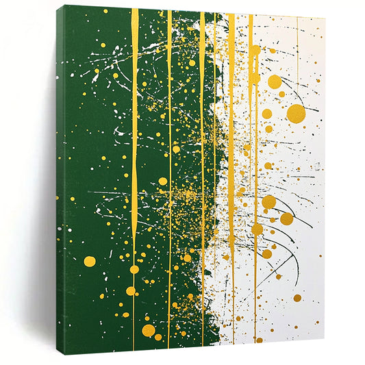 Green and Gold Splatter for Modern Art Gallery & Luxury Hotel Lobby STSC1172