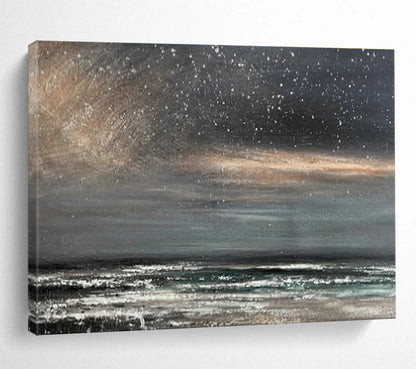Starry Sky Sea View Oil Painting for Bohemian - Style Lounges DLZ2487