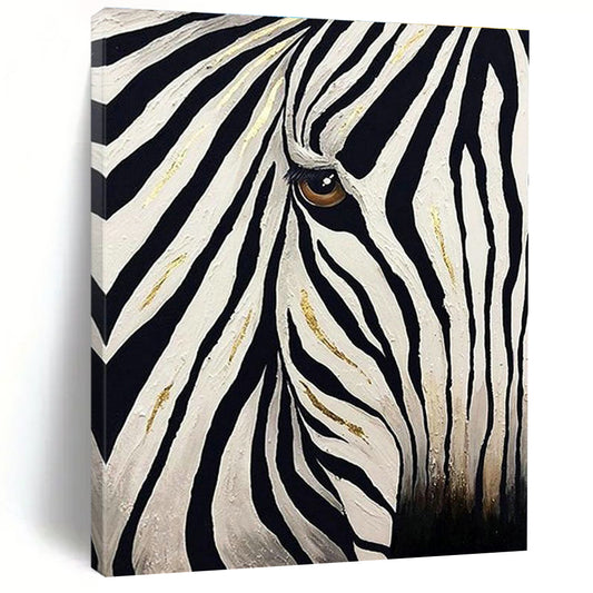 Zebra Eye with Gold Accents Art for Luxury Dressing Room & Art - Centric Living Room DLZ2146