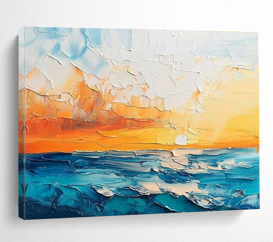 Textured Sea Sunset Art for Beachfront Restaurant & Nautical - Inspired Art Gallery SC132