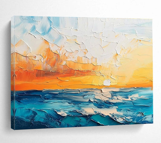 Textured Sea Sunset Art for Beachfront Restaurant & Nautical - Inspired Art Gallery SC132
