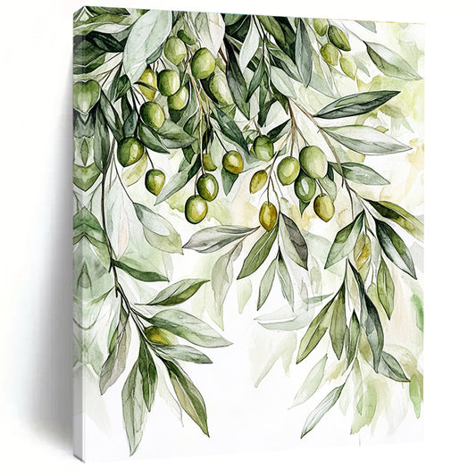 Olive Branches Fresh Botanical Art for Mediterranean - Style Kitchen & Nature - Lover’s Home Office STSC1460