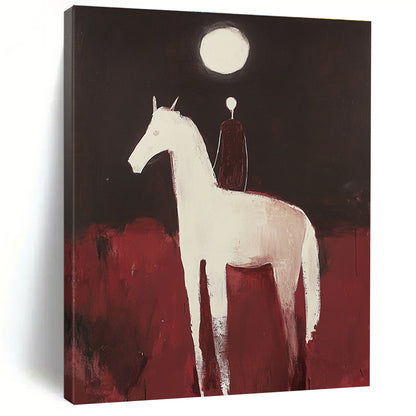 Figure on White Horse for Bohemian - Style Bedroom & Equestrian - Themed Study STSC572