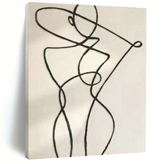 Continuous Line Figure Art for Modern Dance Studio & Minimalist Home DLZ2056