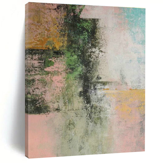 Pink - Green Abstract Art for Home Nursery Relaxation Corners DLZ0044