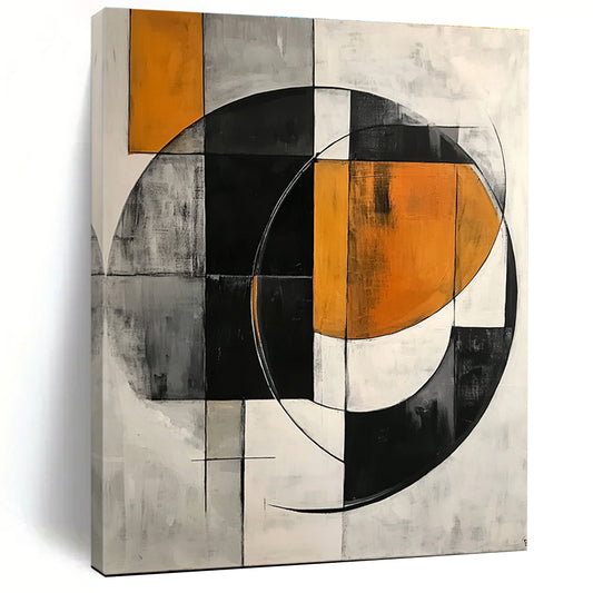 Orange - Accented Geometric Circle for Creative Studio & Contemporary Art Gallery STSC221