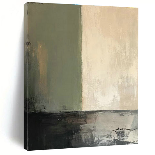 Green - Beige Abstract Art for Nature - Themed Spa & Scandinavian Home DLZ0795