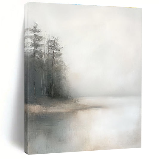 Foggy Forest Lake Art for Yoga Studio & Bedroom STSC089