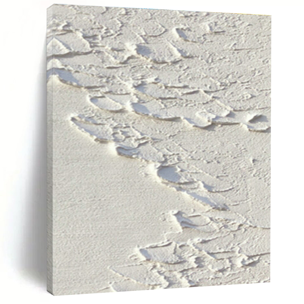 White Textured Abstract Art for Minimalist Bathroom & Modern Spa Retreat DLZ0834