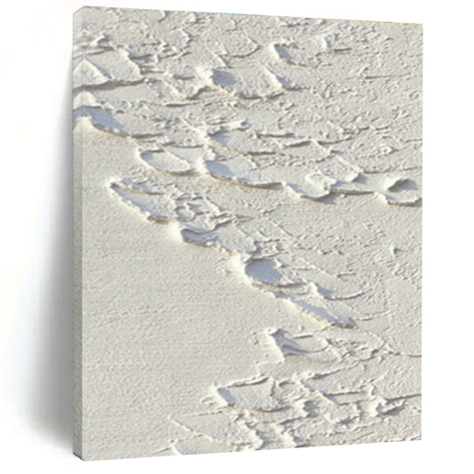 White Textured Abstract Art for Minimalist Bathroom & Modern Spa Retreat DLZ0834