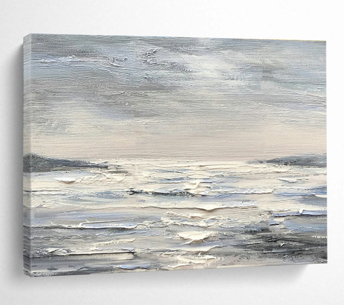 Layered Gray Waves Art for Meditation - Focused Bedroom DLZ3014