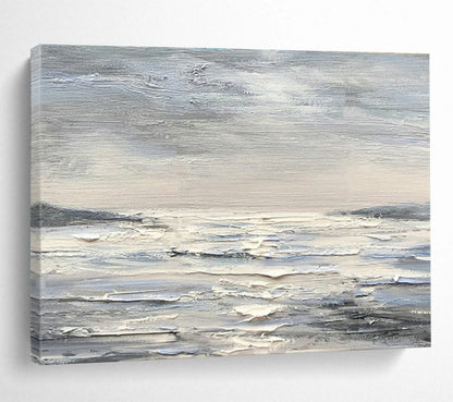 Layered Gray Waves Art for Meditation - Focused Bedroom DLZ3014