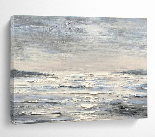 Layered Gray Waves Art for Meditation - Focused Bedroom DLZ3014