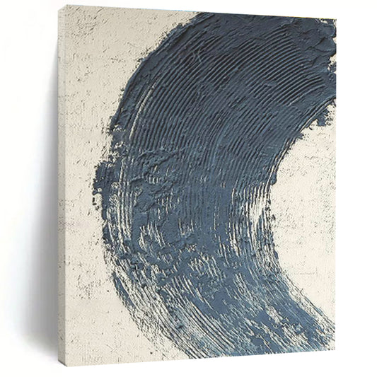 Deep Blue Arc Abstract Art for Luxury Hotel Lobby & Art - Lovers’ Study DLZ0663