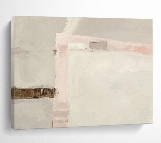 Light Pink - Grey Tone Abstract Art for Minimalist Bedroom DLZ2816