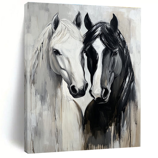 Two Horses’ Heads Art for Equestrian Center & Rustic Home Office STSC1388