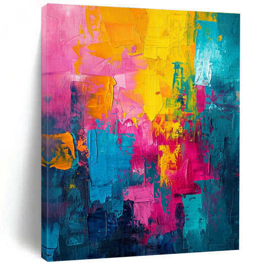 Vibrant Color - Block Abstract Art for Bohemian Living Room & Creative Coworking Space DLZ1911