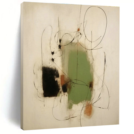Green, Black & Brown Abstract Art for Nature - Inspired Yoga Studio & Earth - Toned Home Living Room DLZ0829