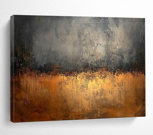 Gray & Gold Drip Art for Industrial - Chic Home & Modern Art Gallery SC146