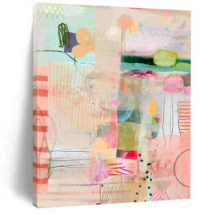 Fresh Collage Abstract Art for Modern Daycare Activity Rooms DLZ0088