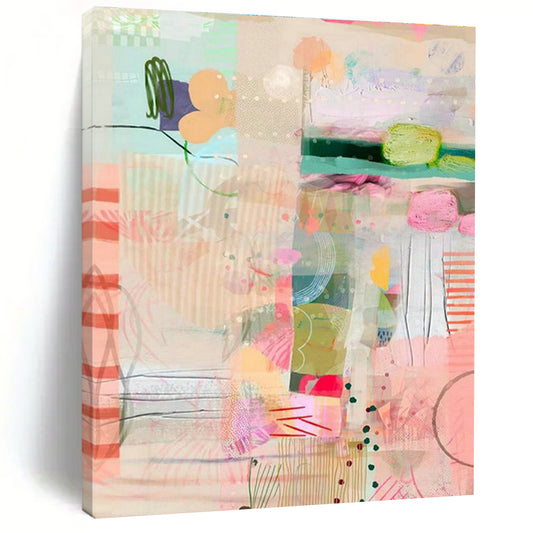 Fresh Collage Abstract Art for Modern Daycare Activity Rooms DLZ0088
