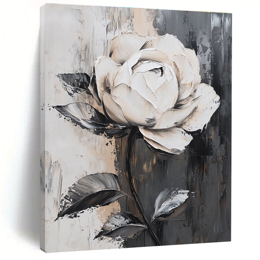 Textured White Rose on Gray for Romantic Bedroom & Luxury Hotel Suite STSC522