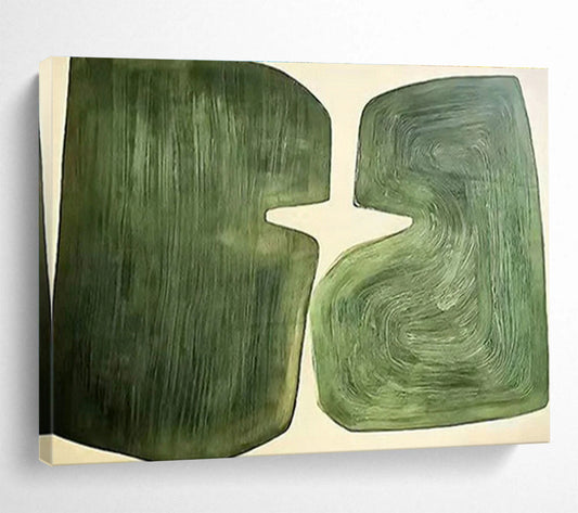 Green Abstract Shapes Art for Modern Minimalist Office DLZ2913