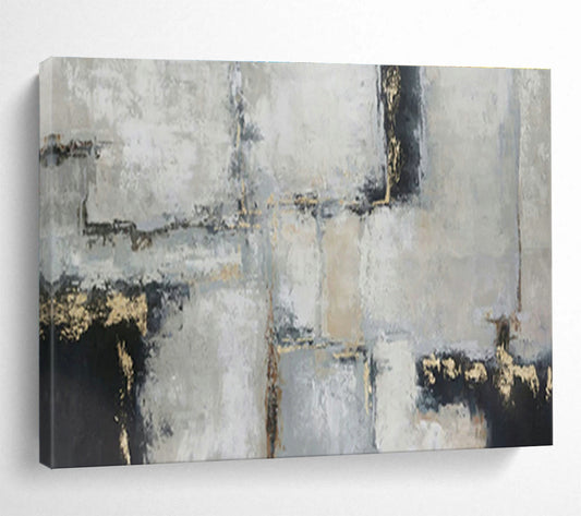 Gold - Grey Geometric Block Art for Chic Entryway DLZ2735