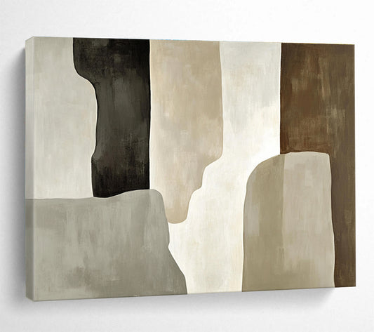 Earth - Toned Abstract Shapes Art for Minimalist Living Room & Modern Office SC280