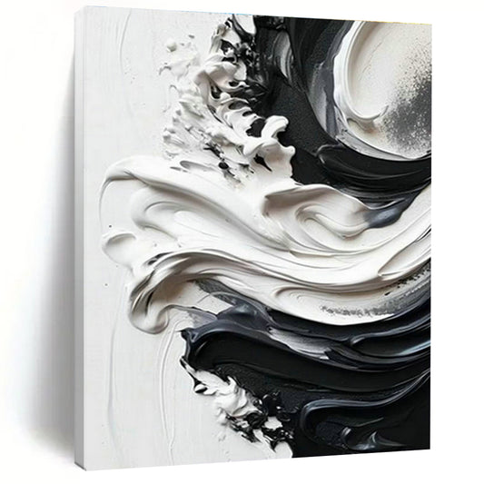 Black - White Flowing Abstract Art for Bedroom & Office DLZ0371