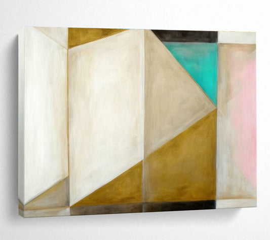 Geometric Color Block Abstract Art for Modern Boutique Hotel Room Decor DLZ2667