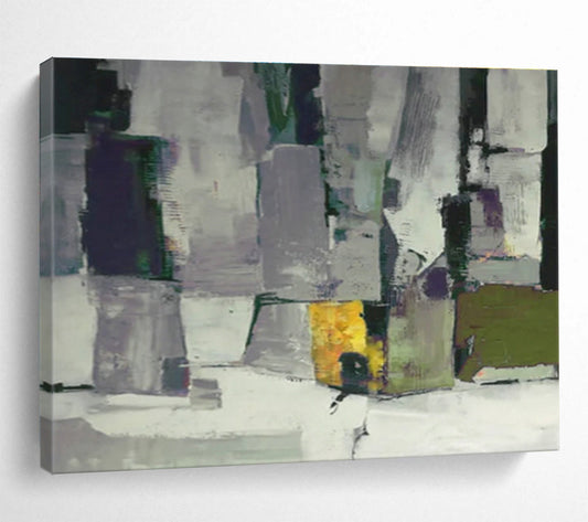 Grey - Purple Geometric Abstract Art for Chic Entryway DLZ2749
