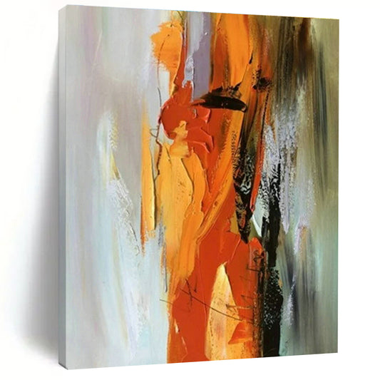 Orange - Yellow Dynamic Abstract Art for Fitness Studio & Sunny Breakfast Nook DLZ1456