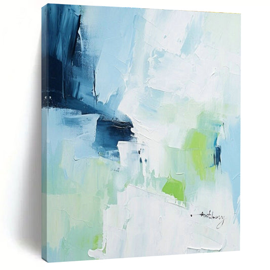 Blue - Green Abstract Art for Wellness Spa & Eco - Friendly Home DLZ1649