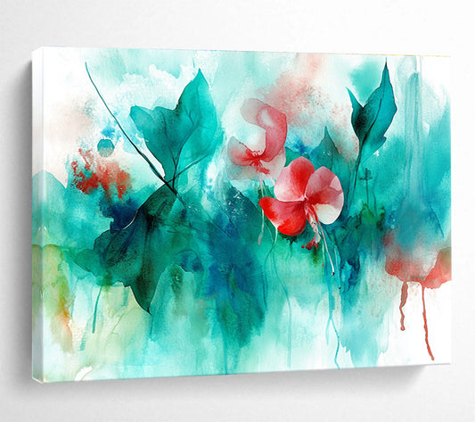 Watercolor Flowers Art for Botanical - Themed Café & Floral Design Studio SC287