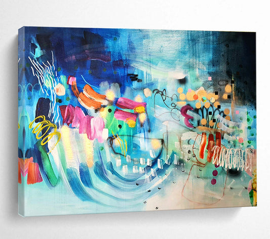 Blue - Tone Colorful Abstract Art for Coastal - Themed Restaurants DLZ2448