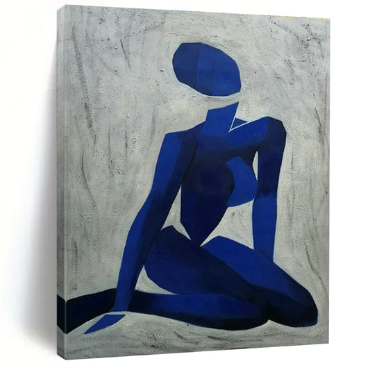 Blue Abstract Figure Art for Modern Dance Studio & Art - Themed Café DLZ1791