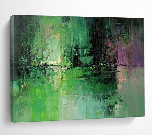 Green Forest Reflection Art for Eco - Friendly Resort Spa & Nature - Inspired Home Library SC114