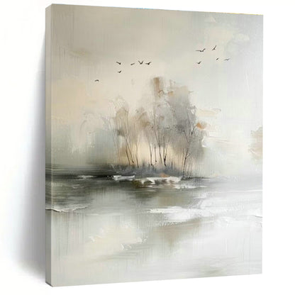 Misty Landscape Abstract Art for Bedroom & Meditation Room DLZ1197
