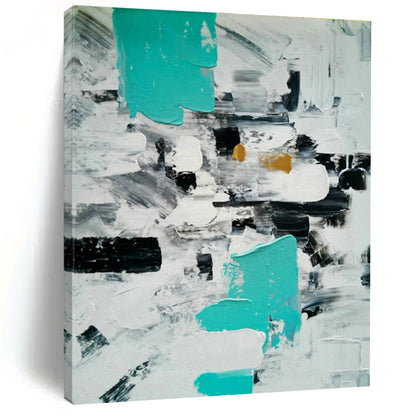 Blue - Grey Geometric Abstract Art for Minimalist Study & Industrial - Chic Loft DLZ1354