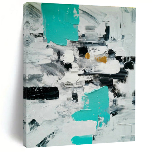 Blue - Grey Geometric Abstract Art for Minimalist Study & Industrial - Chic Loft DLZ1354