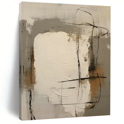 Neutral Line Abstract Art for Modern Art Studio & Monochrome Bedroom DLZ0859