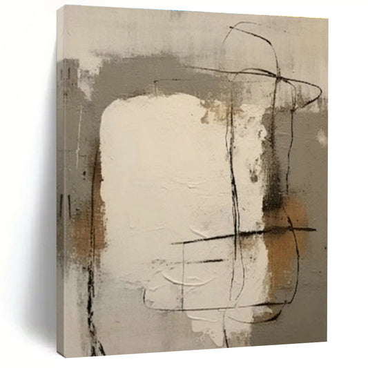 Neutral Line Abstract Art for Modern Art Studio & Monochrome Bedroom DLZ0859