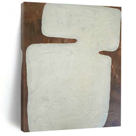 White Geometric Abstract Art for Art Gallery Exhibition & Home Guest Room DLZ1089